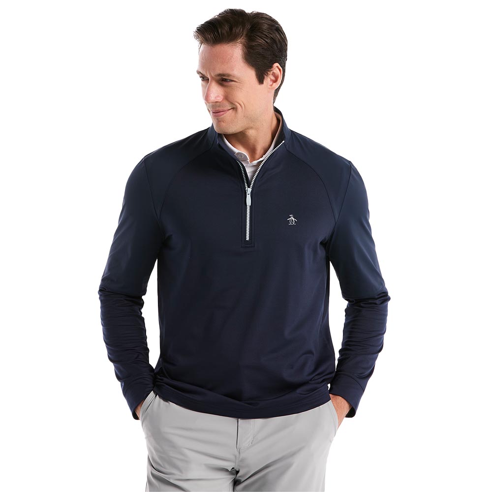 Original Penguin M LS Mixed Media 1/4 Zip Pullover 0